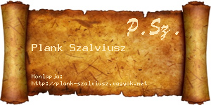 Plank Szalviusz névjegykártya
